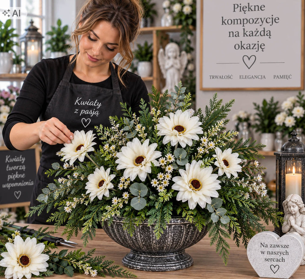 Dalia Bukiet Kwiaty Sztuczne 45cm Jak Żywe Do Wazonu Bukietu Stroik Ozdoba