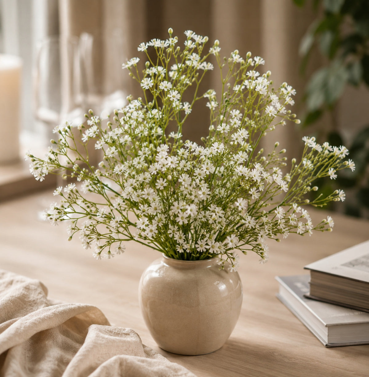 Gałązka Dodatek Zieleń/Biel 3szt SZTUCZNE GAŁĄZKI Flower Box Ślub Komunia