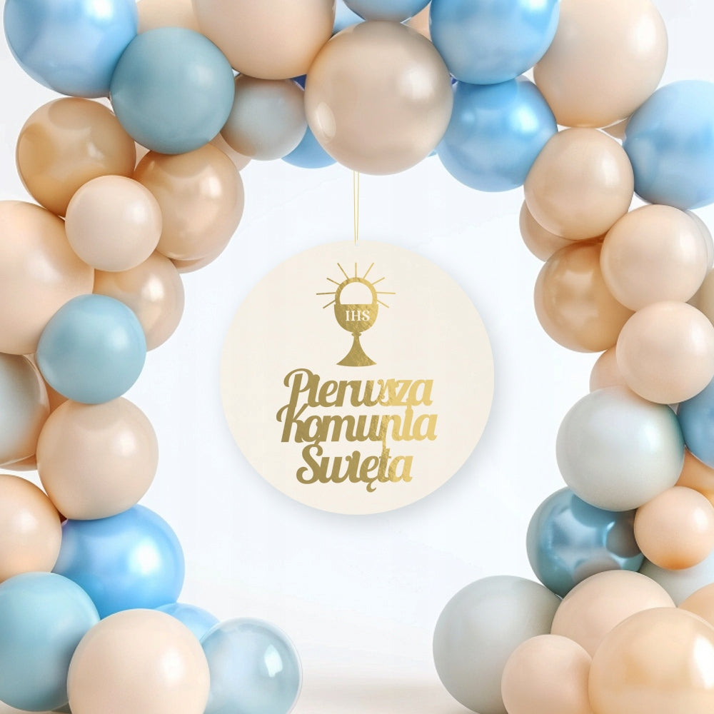 Koło Komunijne Do Dekoracji Łapacz Drewniany Ozdoba Na Komunię Świętą Baner