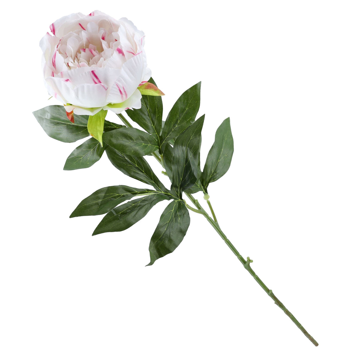 Gałązka Peonia Biały Dodatek Amarant 78cm Kwiaty Sztuczne Jak Żywe Główka