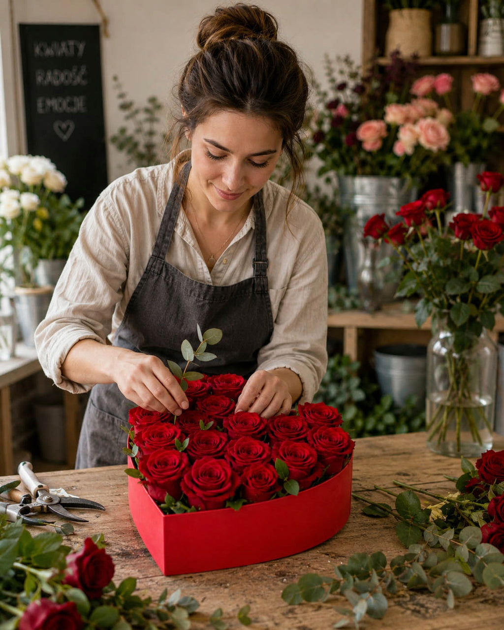 FLOWERBOX box PUDEŁKO DEKORACYJNE czerwone PREZENT rocznica DZIEŃ MATKI