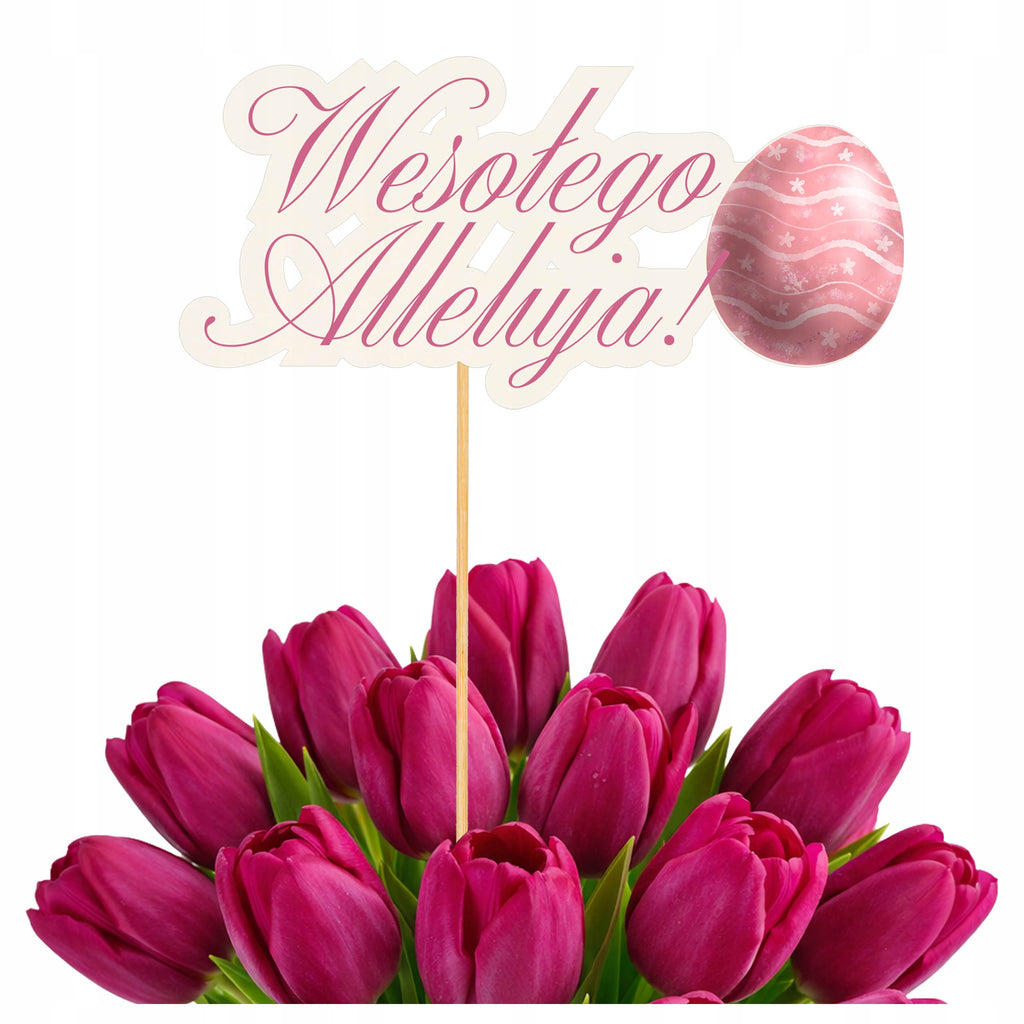 TOPPER WIELKANOCNY toper na WIELKANOC dekoracja do BABKI ŚWIĘCONKI pisanka