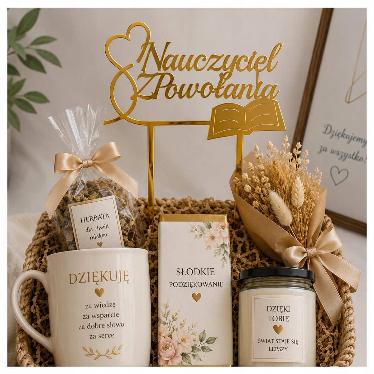 Topper Koniec roku Dekoracja Do Bukietu Kwiatów Prezent Pamiątka Nauczyciel