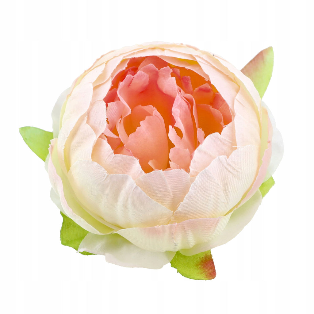 Peonie Piwonie Krem-Łosoś Dekoracyjne Główki Kwiatowe 6szt 8cm Krem-Łosoś