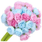 Bukiet Peonii Róż Błękit 32cm MIX Bukiet Kompozycja Kwiatowa Peonia Piwonia