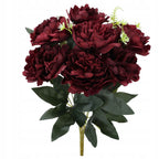 Bukiet Peonia Bordo 45 cm Dodatek Białe Kwiatki Do Stroika Wazonu Wiązanki