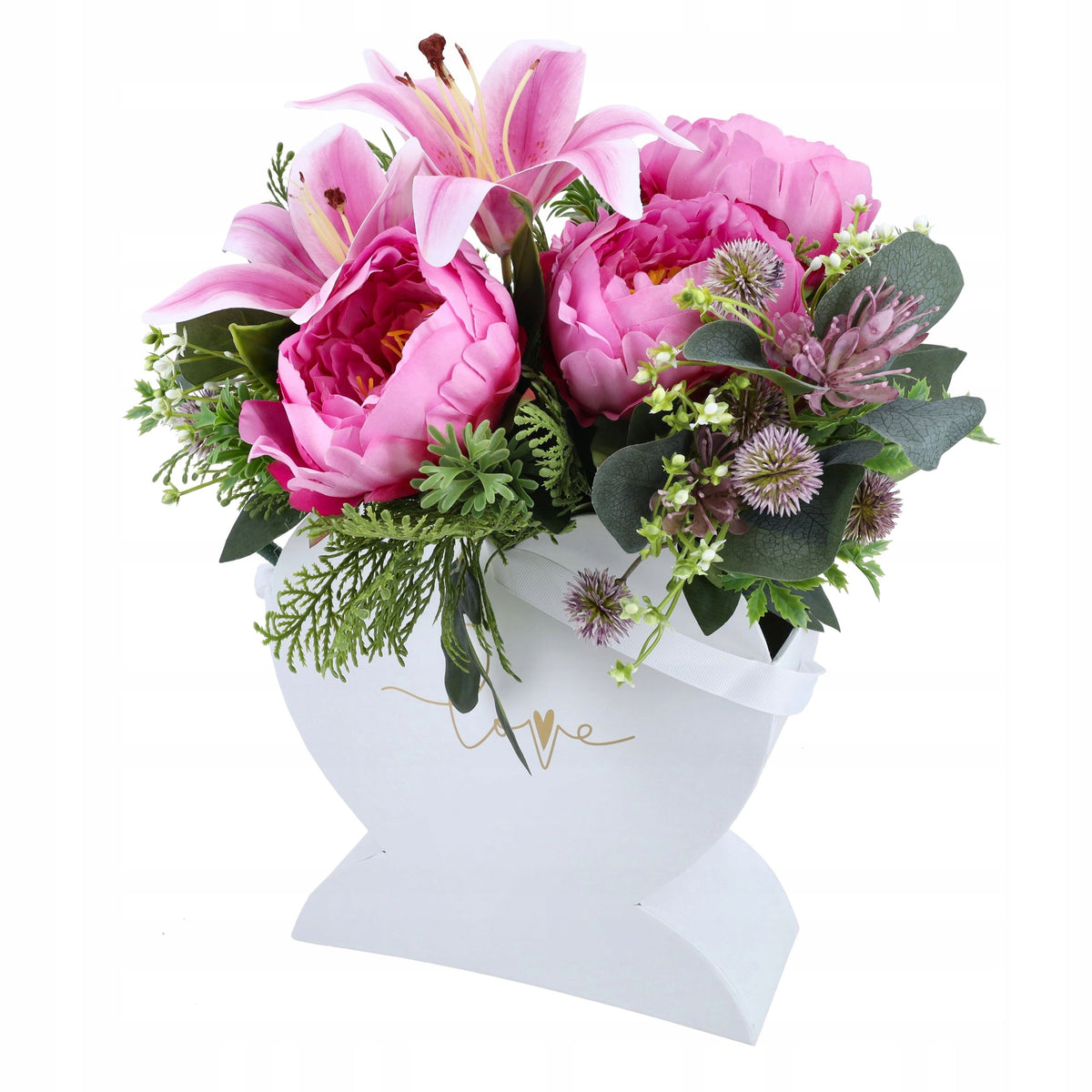 Box Serce Napis Love Na Prezent Flowerbox Na Kwiaty Urodziny Ślub