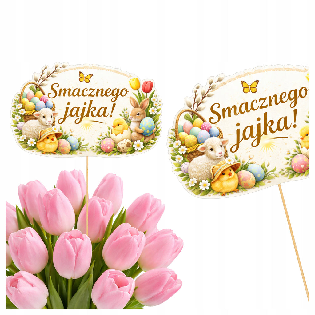 TOPPER na WIELKANOC dekoracje wielkanocne ŚWIĘCONKA BABKA toper wielkanocny