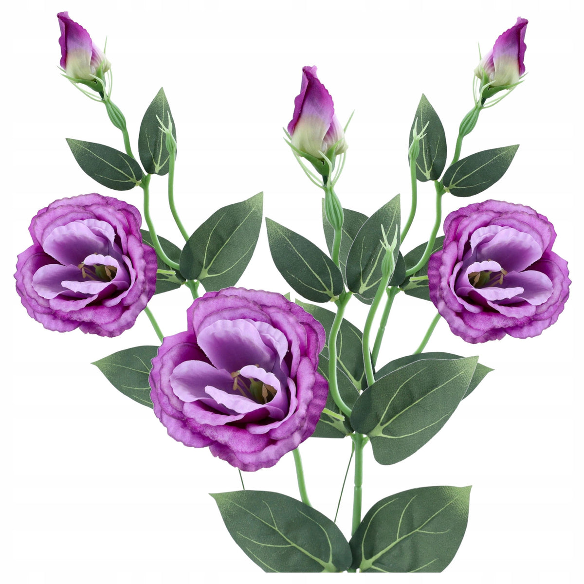 EUSTOMA SZTUCZNE KWIATY EUSTOMY 3szt gałązki ozdobne do wazonu BUKIET 50cm