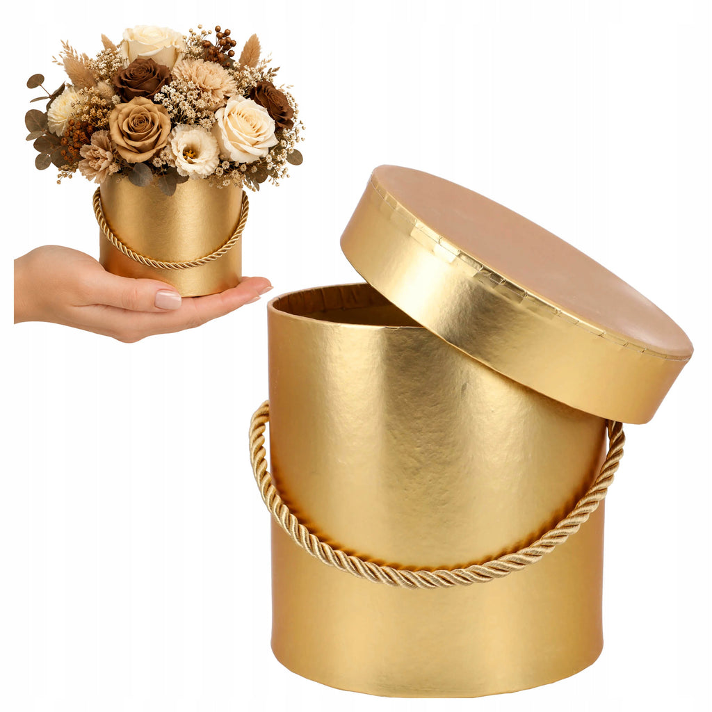 FLOWERBOX pudełko prezent ZŁOTE prezenty upominek KOMUNIA CHRZEST urodziny