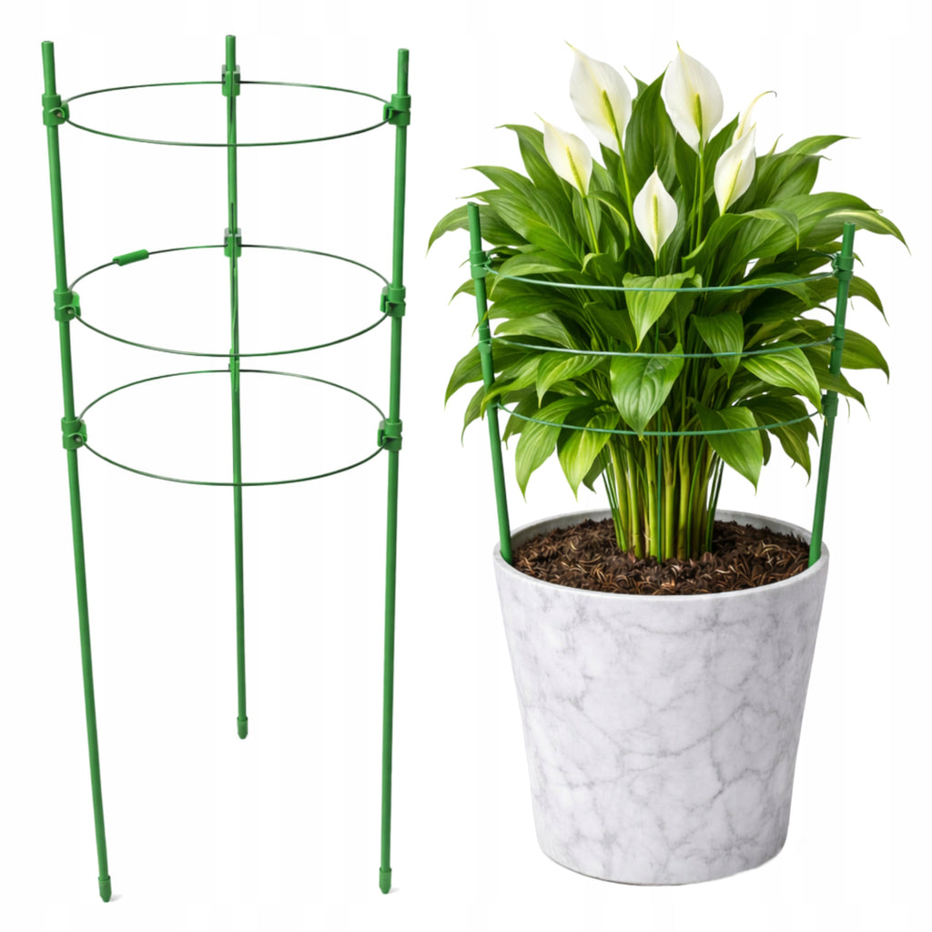 PODPÓRKA do kwiatów roślin solidna podpora pierścieniowa mocna zielona 60cm