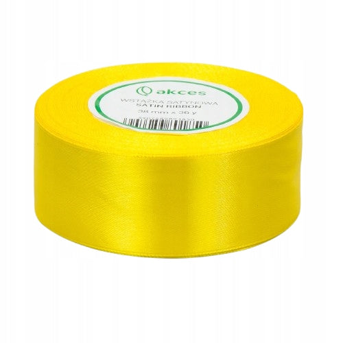 WSTĄŻKA aksamitna SATYNOWA 38mm do dekoracji TASIEMKA do pakowania PREZENT