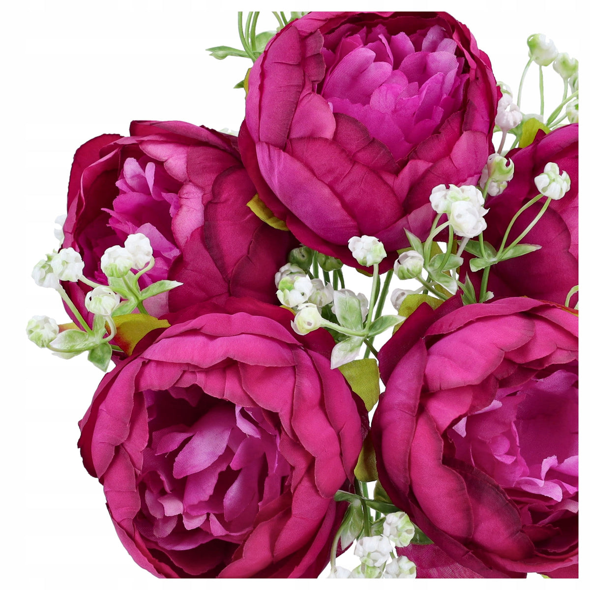 Bukiet Peonie Ciemny Amarant Gipsówka Bukiet SZTUCZE KWIATY Kompozycja