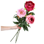 PIWONIE Peonie Kwiaty Sztuczne Jak Żywe Bukiet Zestaw 3szt Gałązki Stroik