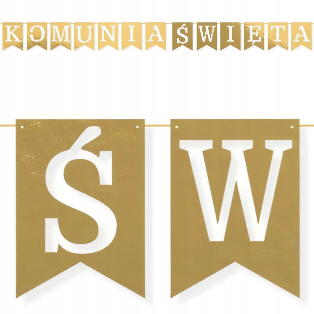 Baner Komunia Święta Dekoracja Komunijna Girlanda Wisząca Ścianka Do Zdjęć