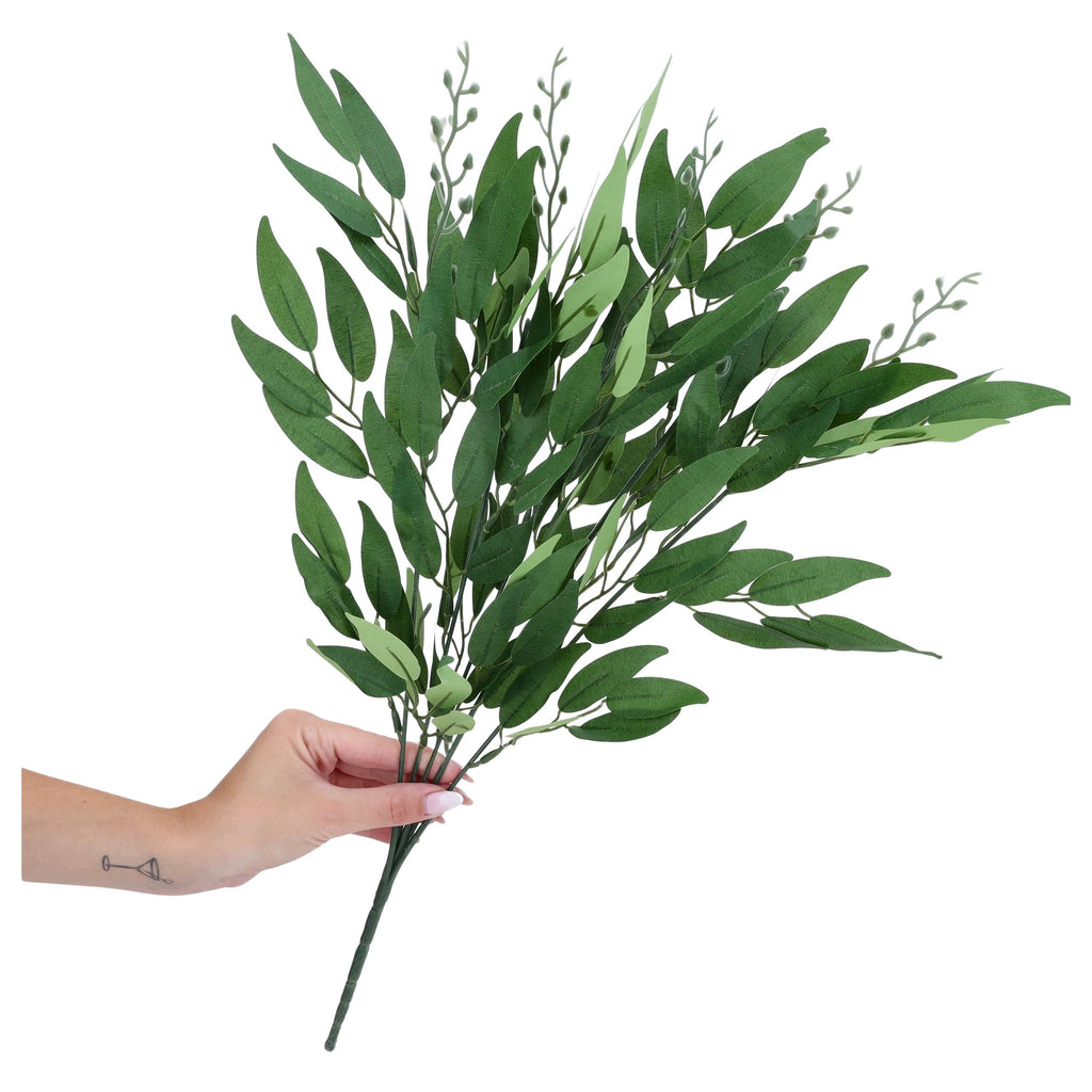 Gałązka Ozdobna LIŚCIE Ruskus Kwiaty Sztuczne Jak Żywe 55cm Do Wazonu pik