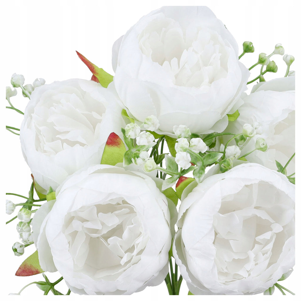 Bukiet Peonie B50-101 Białe stelaż SZTUCZNE KWIATY Wesele Ozdoba do Pokoju