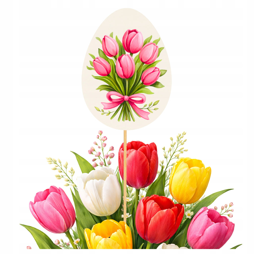 TULIPANY TOPPER do bukietu kwiatów DEKORACJE WIOSENNE wielkanocne TOPER