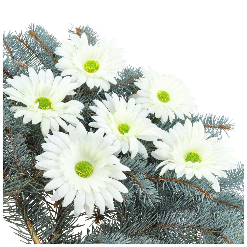 Główka Gerbera 6 szt Ecru
