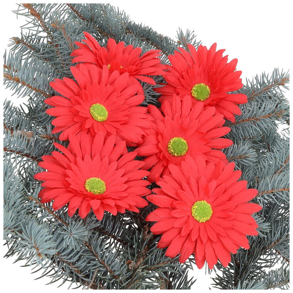Główka Gerbera 6szt Czerwona
