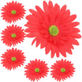 Główka Gerbera 6szt Czerwona
