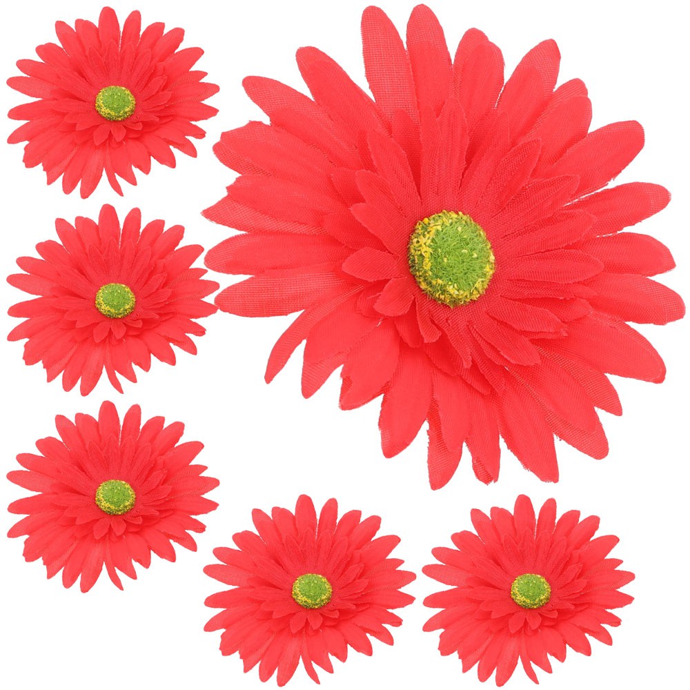 Główka Gerbera 6szt Czerwona