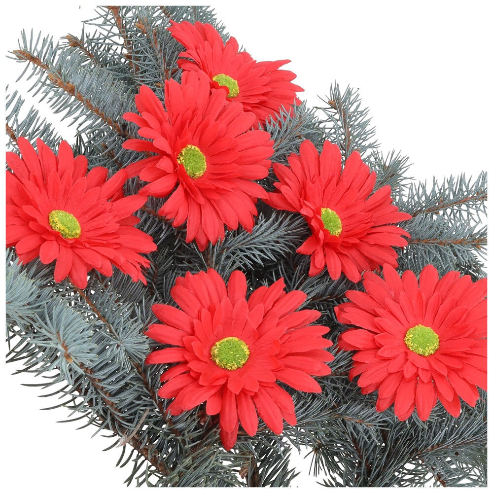 Główka Gerbera 6szt Czerwona