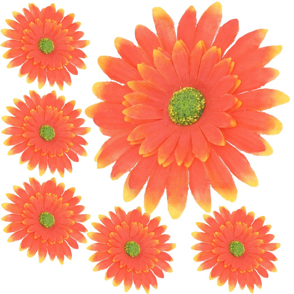 Główka Gerbera 6szt Pomarańcz