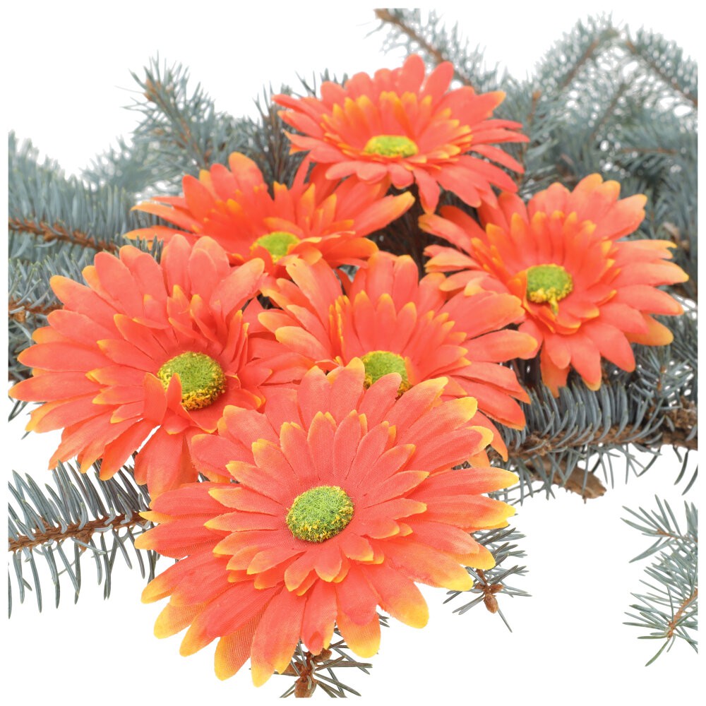 Główka Gerbera 6szt Pomarańcz