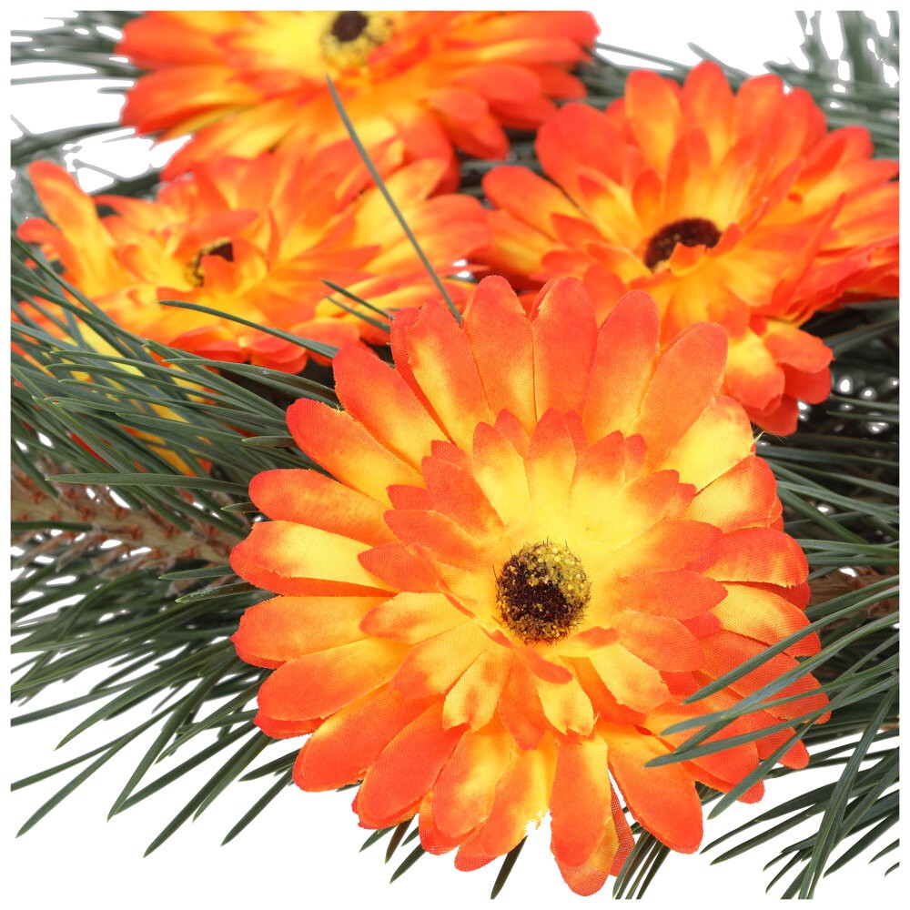 Główka Gerbera Pomarańcz-Żółty 6szt