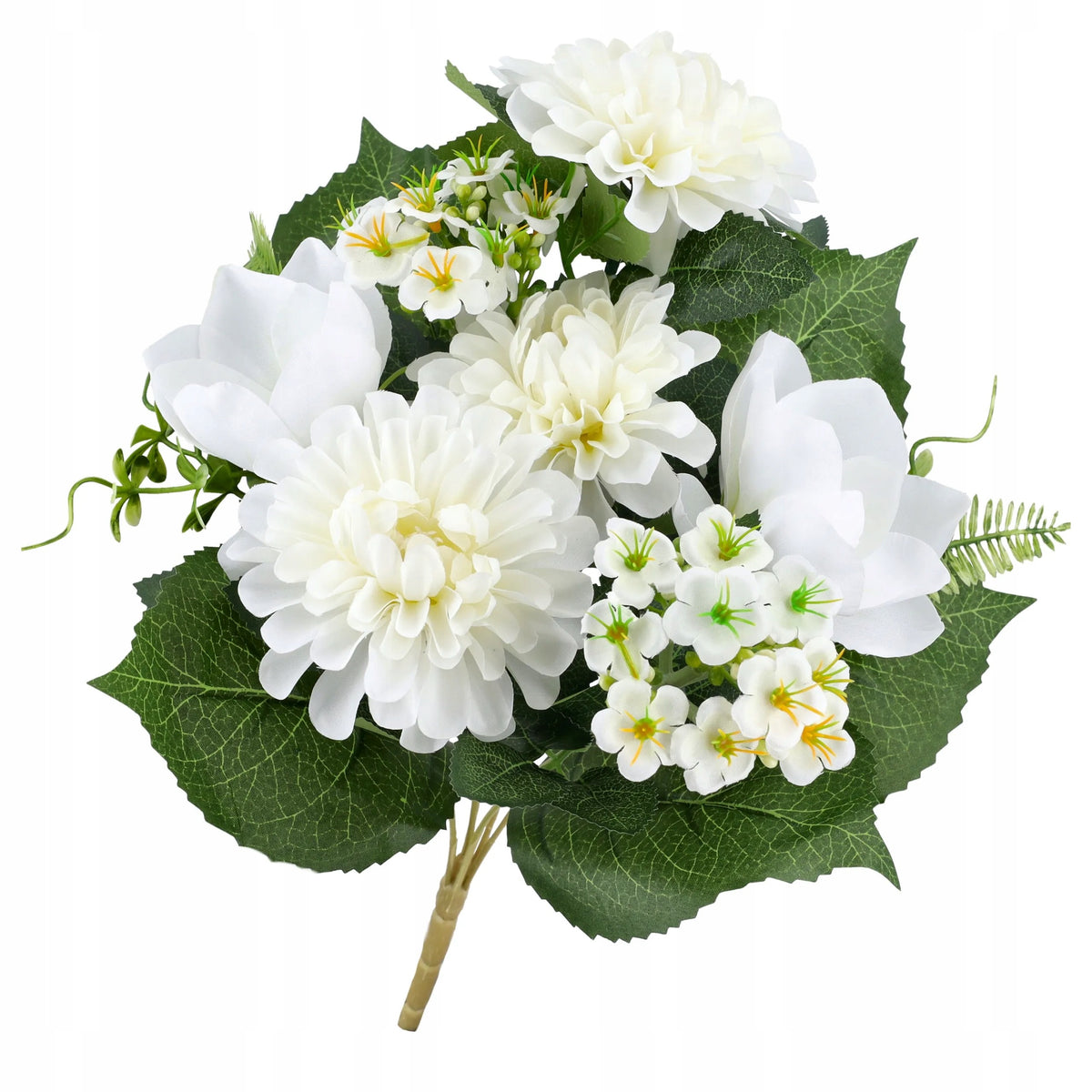 KWIATY SZTUCZNE bukiet kwiatów MAGNOLIE DALIE JAK ŻYWE dalia magnolia 40cm