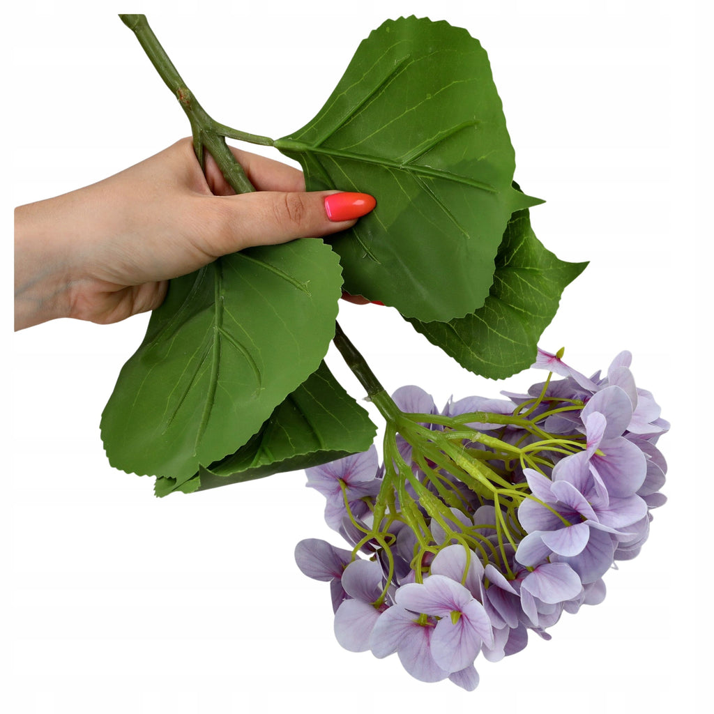 KWIATY SZTUCZNE HORTENSJA gałązka dekoracyjna 68cm REAL TOUCH hortensje