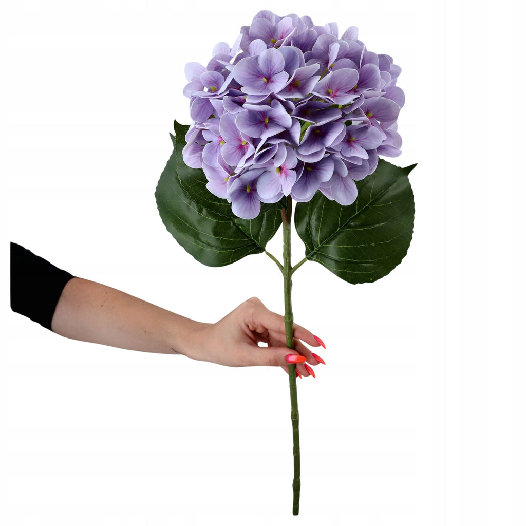 KWIATY SZTUCZNE HORTENSJA gałązka dekoracyjna 68cm REAL TOUCH hortensje