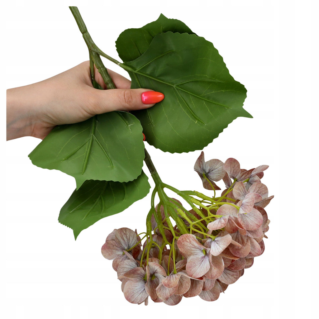 KWIATY SZTUCZNE HORTENSJE gałązka 68cm dekoracja REAL TOUCH hortensja KWIAT