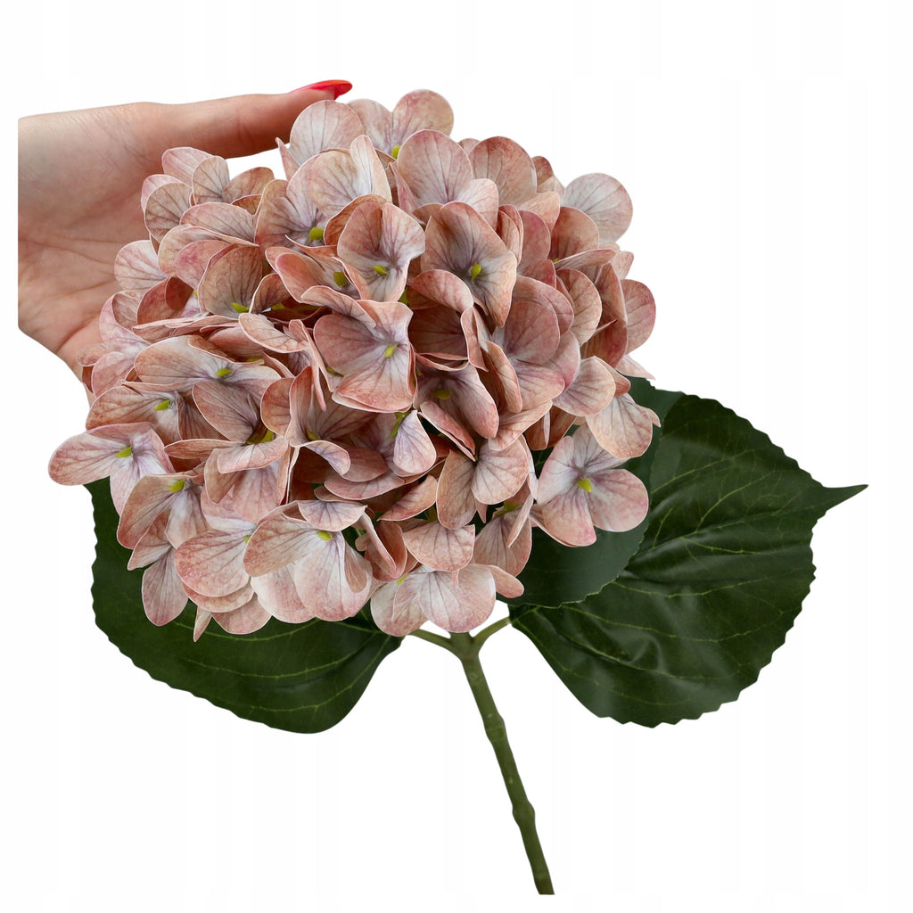 KWIATY SZTUCZNE HORTENSJE gałązka 68cm dekoracja REAL TOUCH hortensja KWIAT