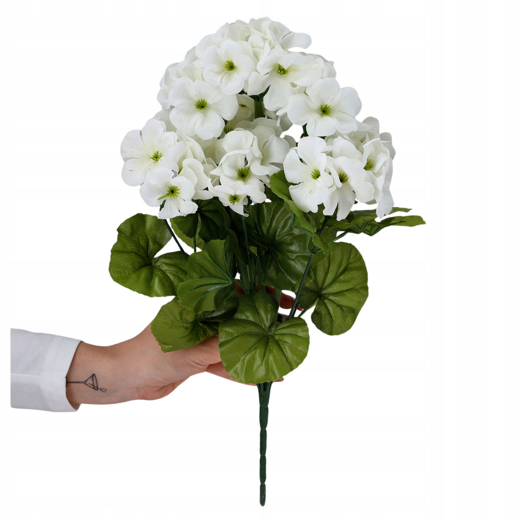 KWIATY SZTUCZNE PELARGONIA 40cm bukiet kwiatów do wazonu KWIAT ozdobny