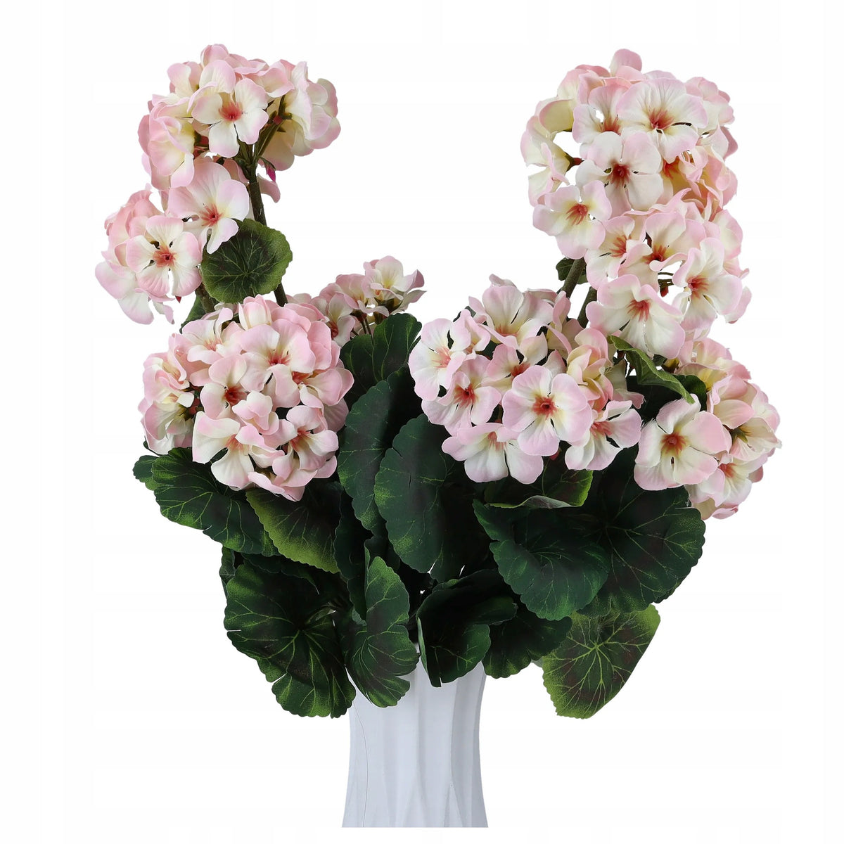 KWIATY SZTUCZNE PELARGONII bukiet kwiatów do wazonu LIŚCIE pelargonia kwiat