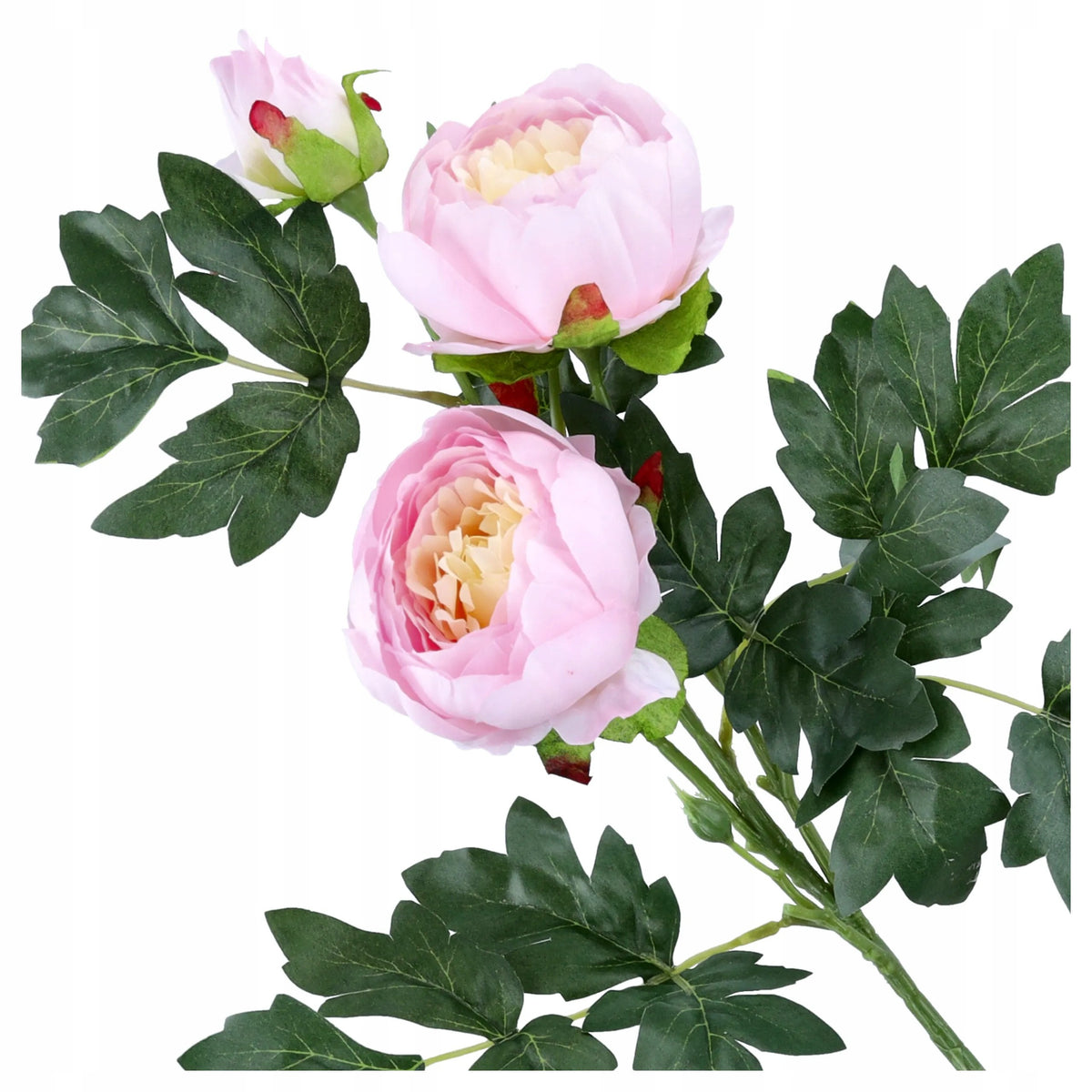 KWIATY SZTUCZNE PEONIA SZTUCZNA GAŁĄZKA 70cm LIŚCIE listki do kompozycji