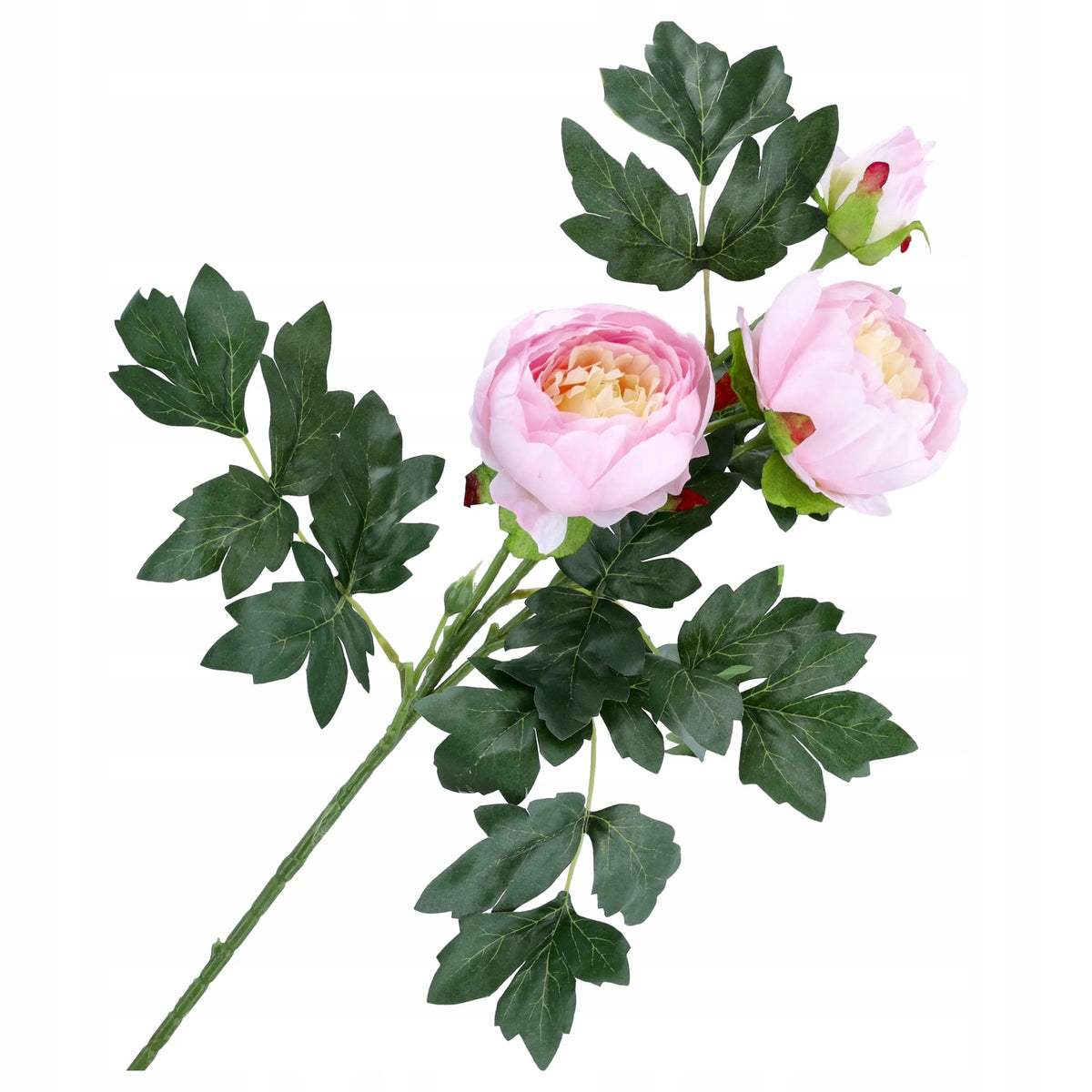 KWIATY SZTUCZNE PEONIA SZTUCZNA GAŁĄZKA 70cm LIŚCIE listki do kompozycji