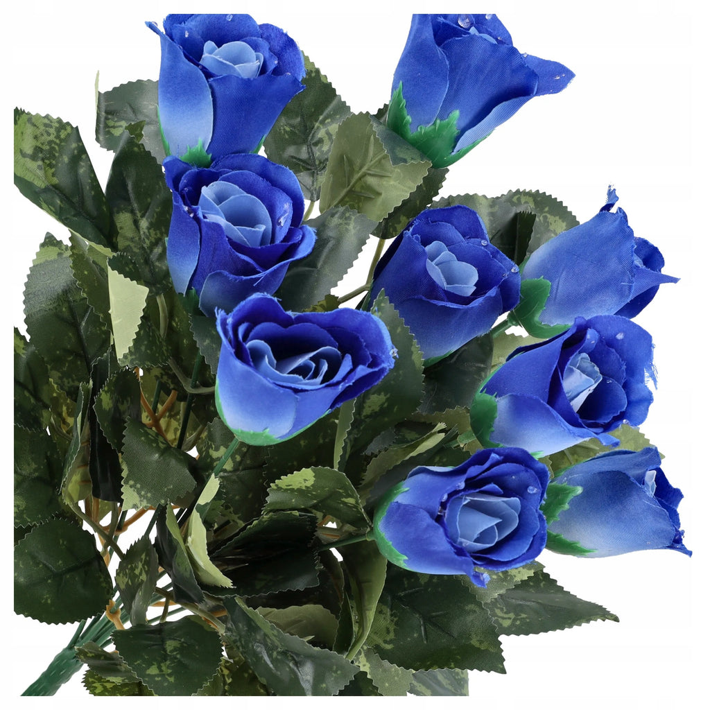KWIATY SZTUCZNE RÓŻE krople rosy DEKORACJA 42cm RÓŻA sztuczna BUKIET RÓŻ