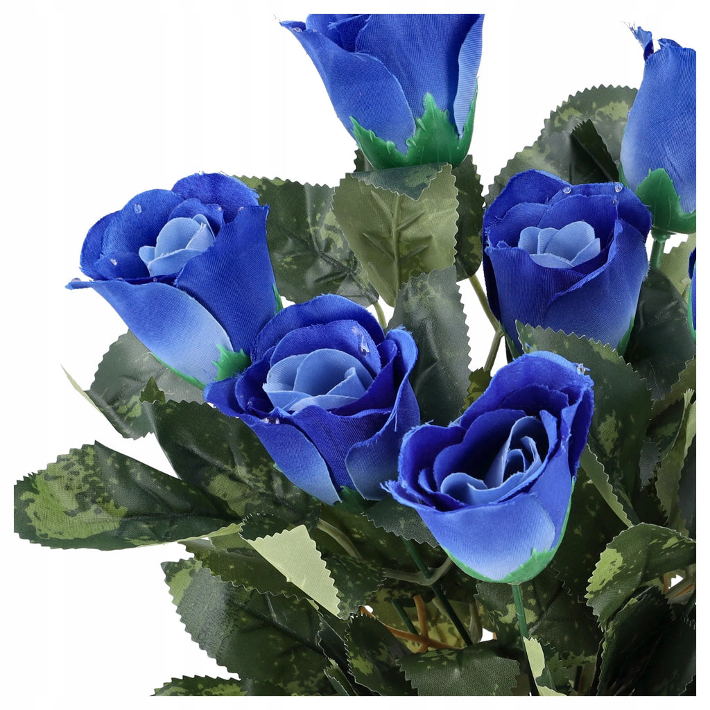 KWIATY SZTUCZNE RÓŻE krople rosy DEKORACJA 42cm RÓŻA sztuczna BUKIET RÓŻ