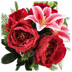 PEONIE LILIE SZTUCZNE KWIATYtuja DUŻY BUKIET SZTUCZNYCH KWIATÓW 50cm KWIAT