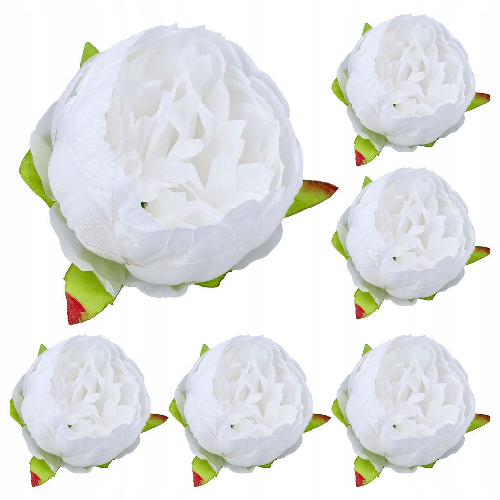 PEONIE SZTUCZNE KWIATY peonia główki wyrobowe 8cm kompozycja STROIKA 6szt