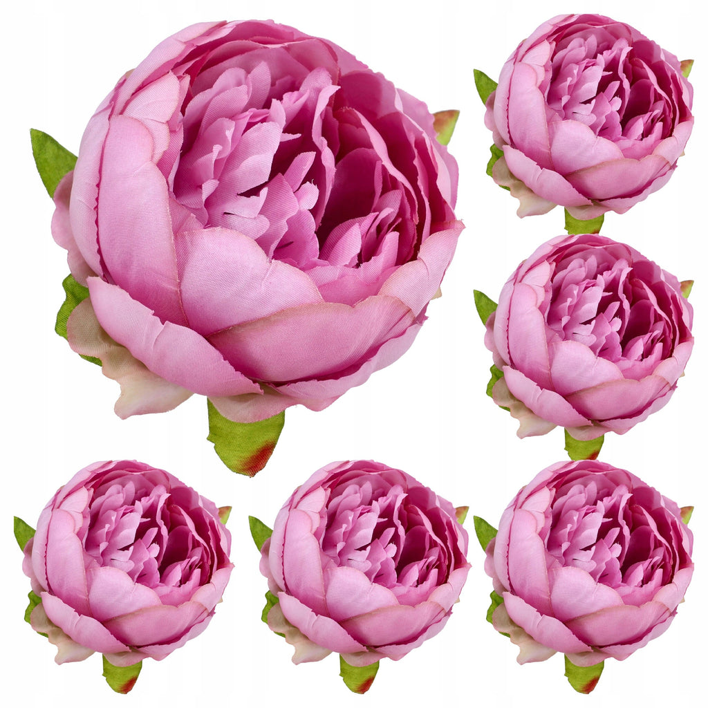PIWONIE PEONIE SZTUCZNE KWIATY główki wyrobowe 8cm kompozycja BUKIETU 6szt