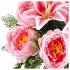 SZTUCZNE KWIATY BUKIET KWIATÓW DUŻY peonie lilie 50cm do wazonu TUJA listki