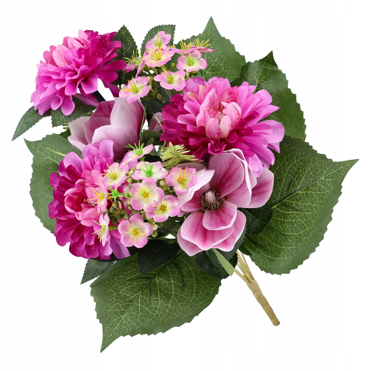 SZTUCZNE KWIATY jak żywe bukiet kwiatów LIŚCIE ozdoba 40cm MAGNOLIA DALIA