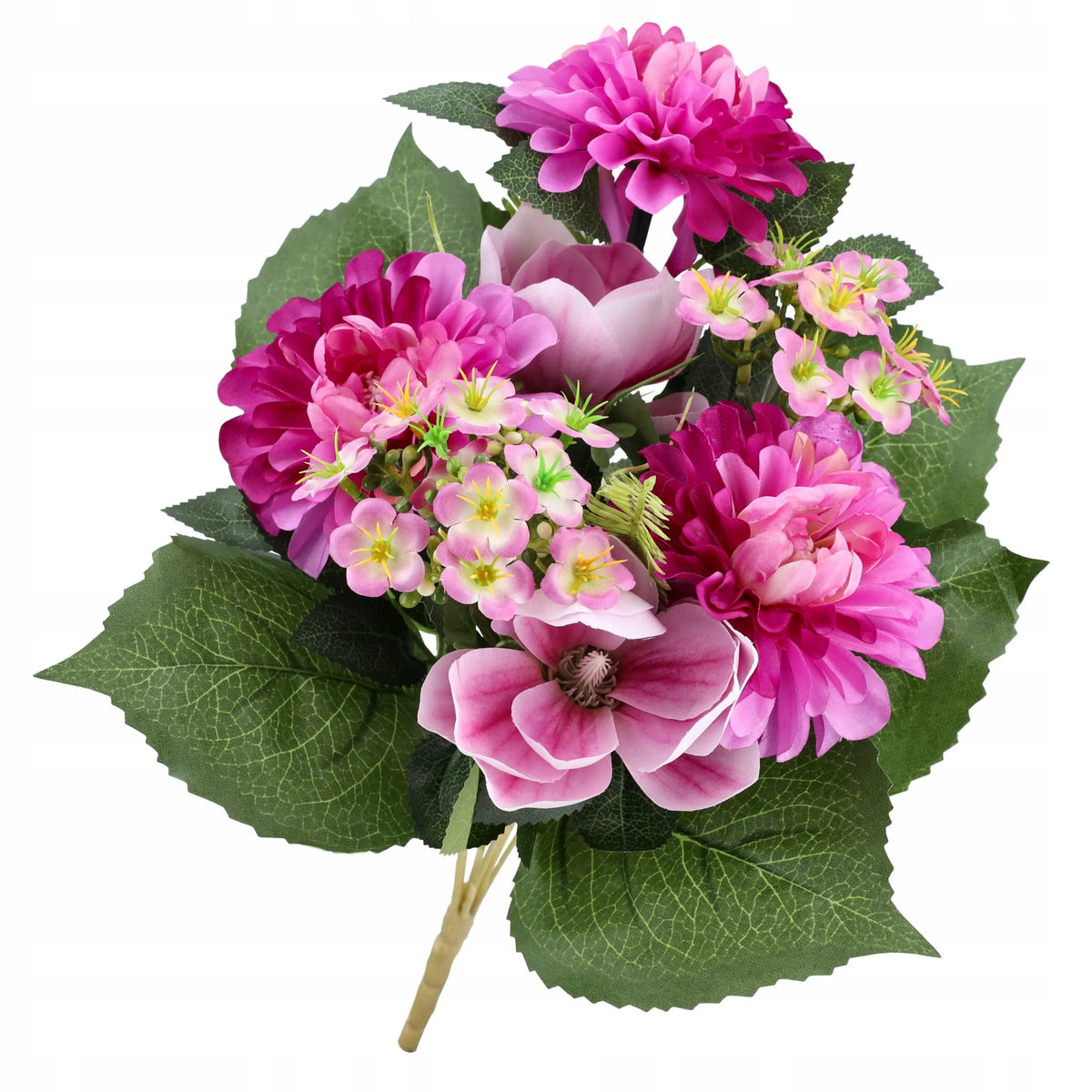 SZTUCZNE KWIATY jak żywe bukiet kwiatów LIŚCIE ozdoba 40cm MAGNOLIA DALIA