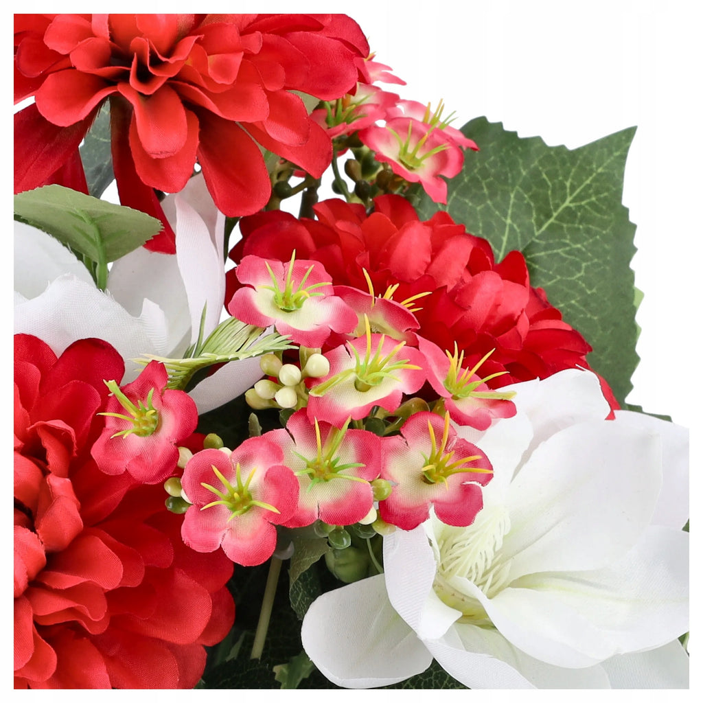 SZTUCZNE KWIATY MAGNOLIE DALIE bukiet kwiatów do wazonu 40cm LIŚCIE kwiatki