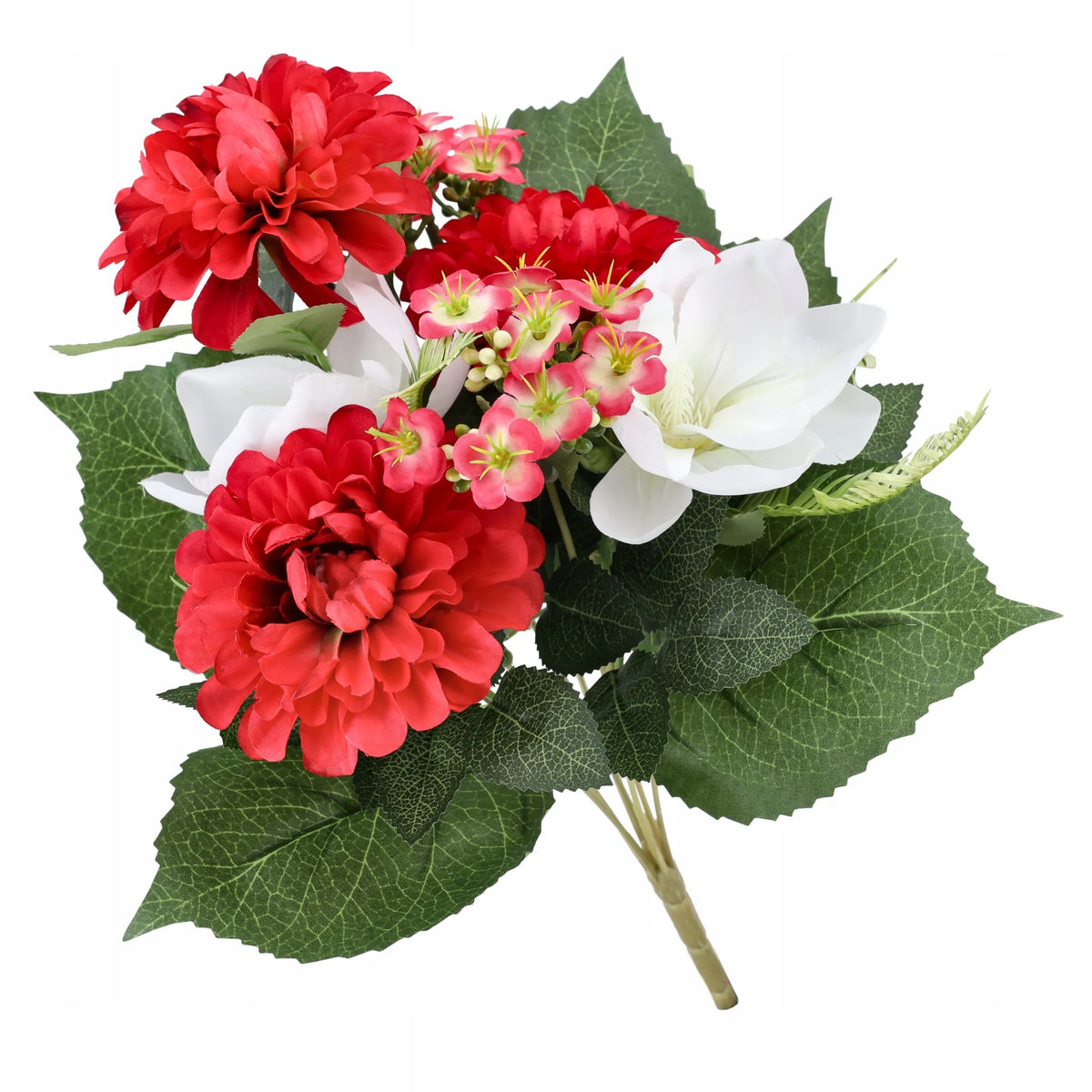 SZTUCZNE KWIATY MAGNOLIE DALIE bukiet kwiatów do wazonu 40cm LIŚCIE kwiatki