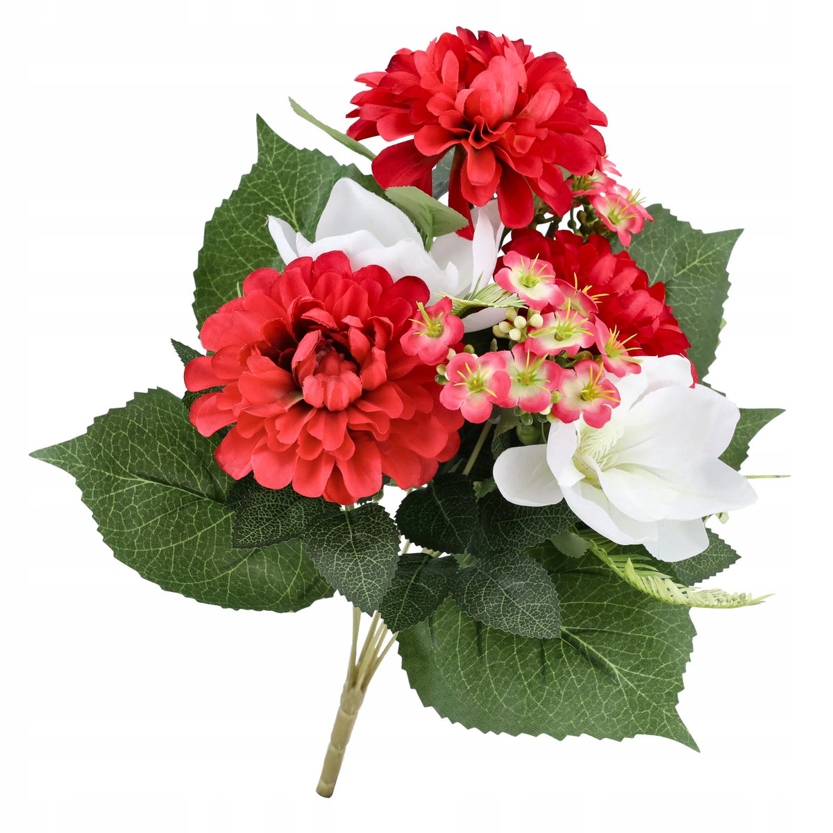 SZTUCZNE KWIATY MAGNOLIE DALIE bukiet kwiatów do wazonu 40cm LIŚCIE kwiatki
